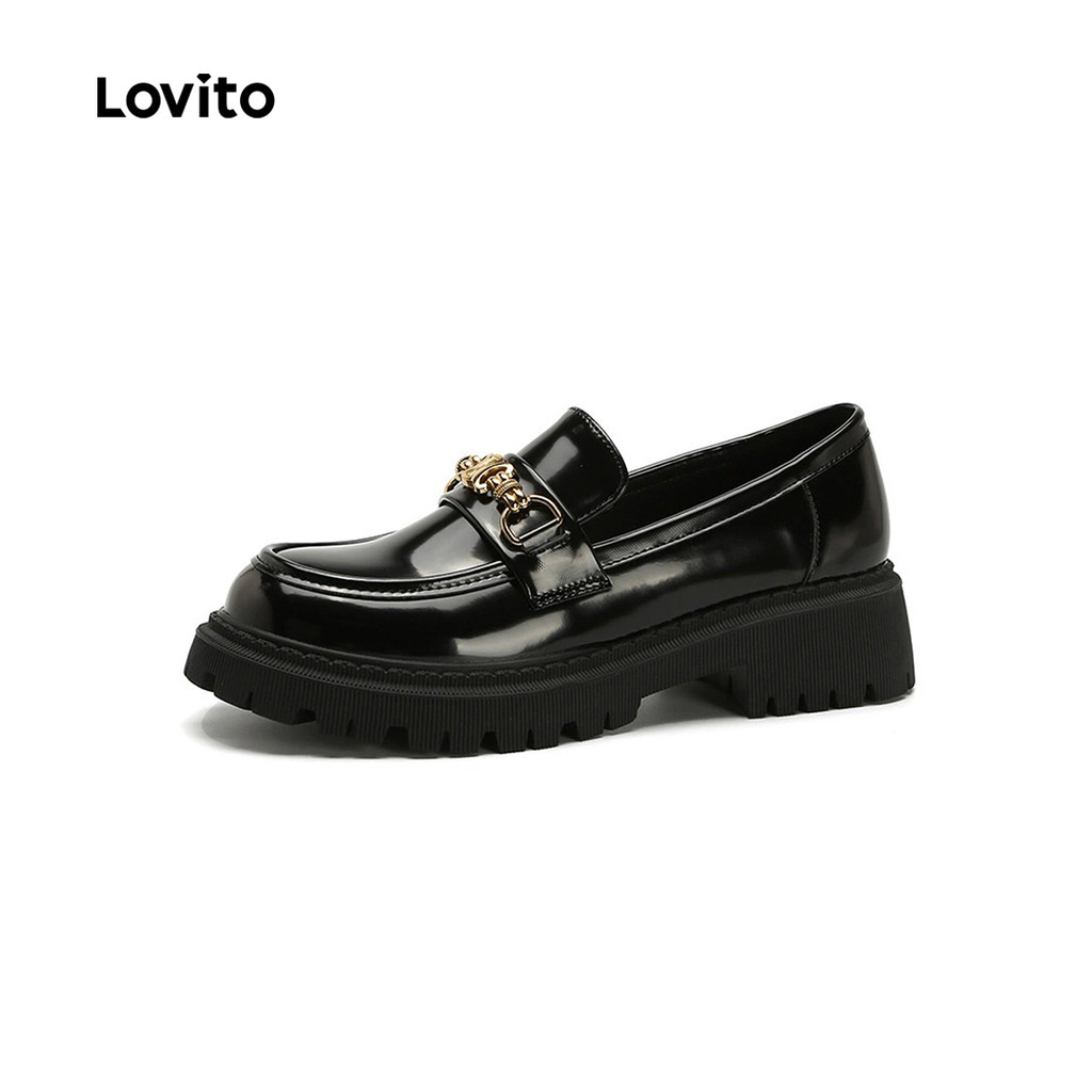 Lovito  Sapatos de Barco com Fivela Casual para mulheres. LFA109004 em Oferta na Shopee