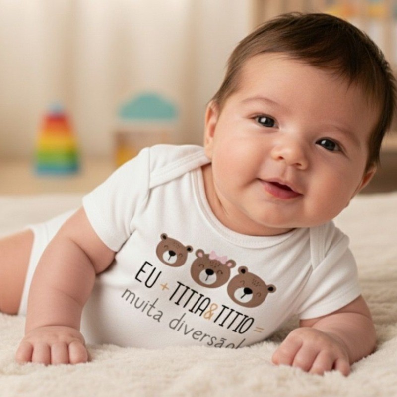 Body Bebê Unissex com Estampa de Ursinhos Ideal para Presentear Titia e Titio Tamanhos P M G GG em Oferta na Shopee