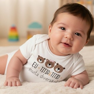Body Bebê Unissex com Estampa de Ursinhos Ideal para Presentear Titia e Titio Tamanhos P M G GG em Oferta na Shopee