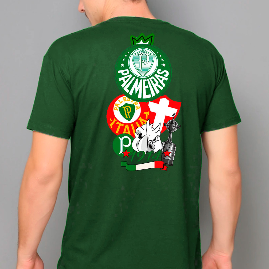 Camiseta Palmeiras Torcedor Camisa Time Verdão Futebol Esportiva Gola Redonda Algodão