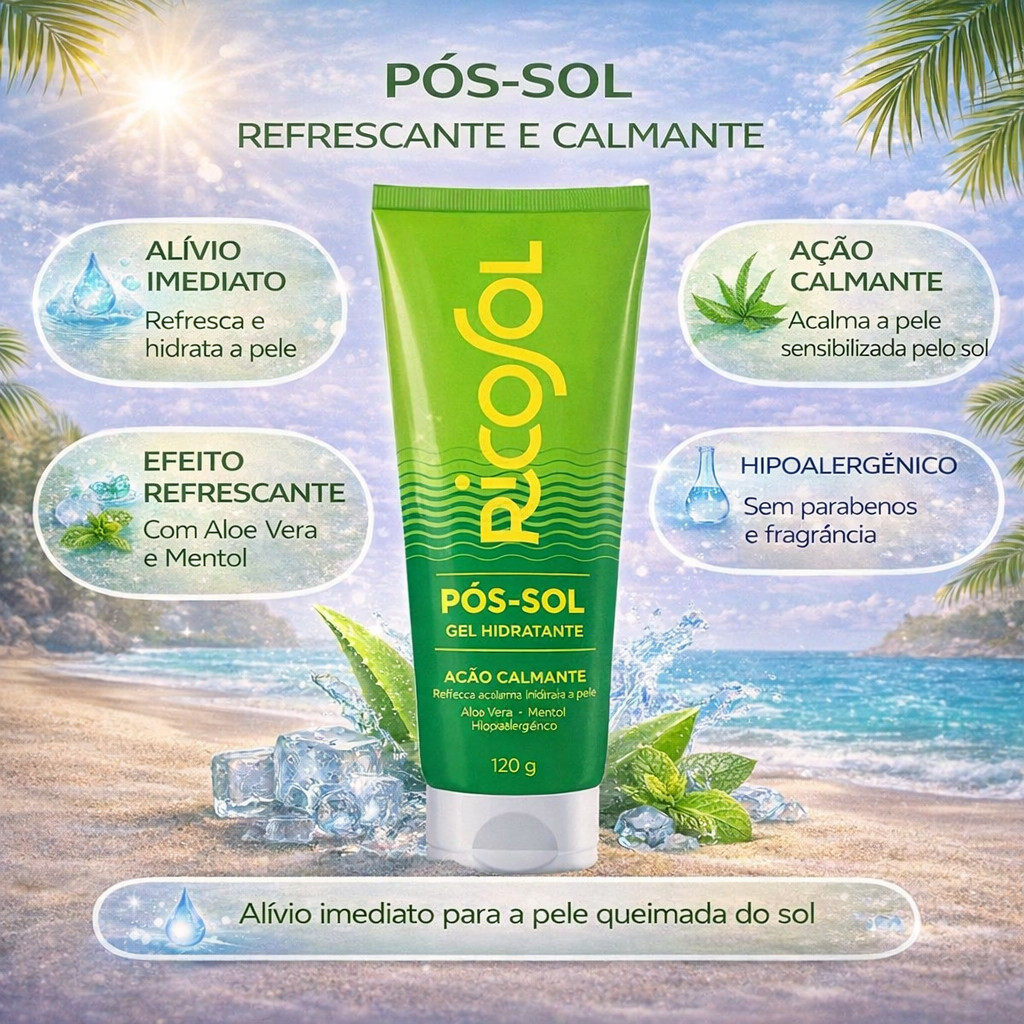 Pós-sol Gel Hidratante Ação Calmante Aloe Vera+ Mentol Vegano E Hidratante- AnaSol em Oferta na Shopee