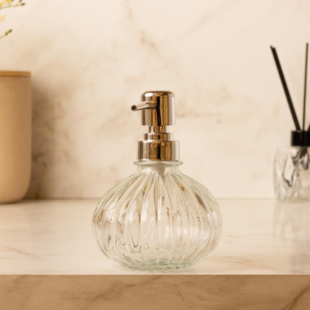 Porta Sabonete Líquido Lyor Redondo com Pump 330ml Vidro em Oferta na Shopee