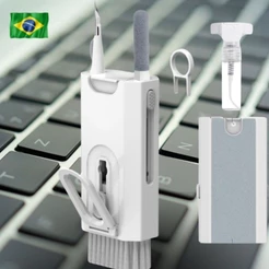 Escova de Limpeza 8 em 1 Multiuso Para Monitor Teclado Notebook Celular Fones De Ouvido