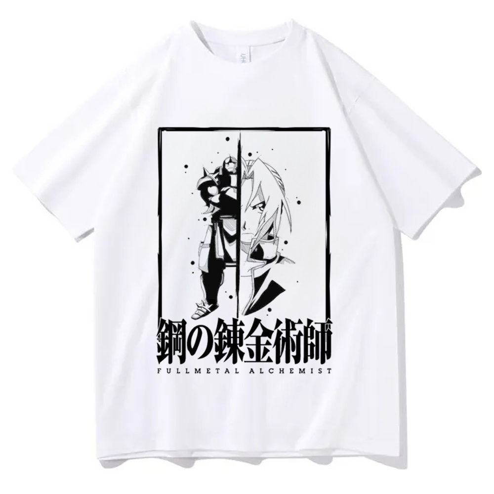 Fullmetal Alchemist top tees Adolescente Clássico Estético Digital Psicodélico Camiseta Punk Grunge Harakuju MEGA OFERTA