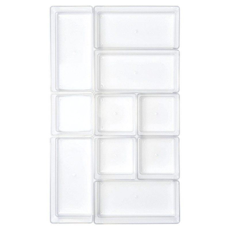 Kit 10 Organizador Multiuso Modular Gavetas Geladeira Acrilico Cristal em Oferta na Shopee