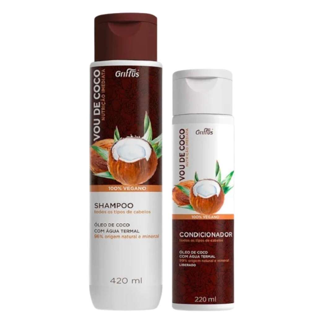 Kit griffus vou de coco shampoo 420ml + condicionador 220ml