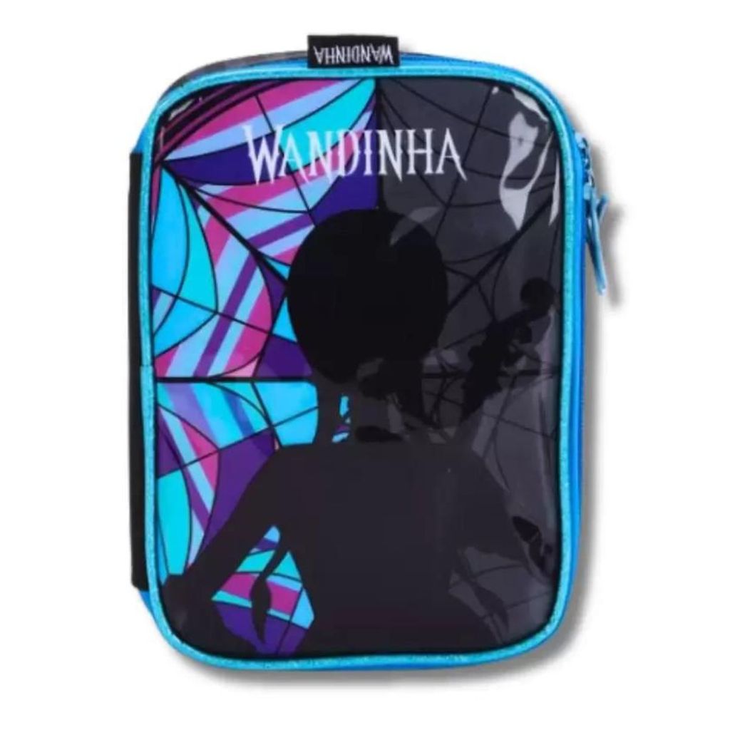 Estojo Box Escolar Juvenil Escolar Infantil Menina Wandinha 100 Pens Luxcel Preto