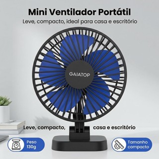 MINI Ventilador Portátil de Mesa Gaiatop Tf30 3 Velocidades com Cabo USB  Ultra Silencioso em Oferta na Shopee
