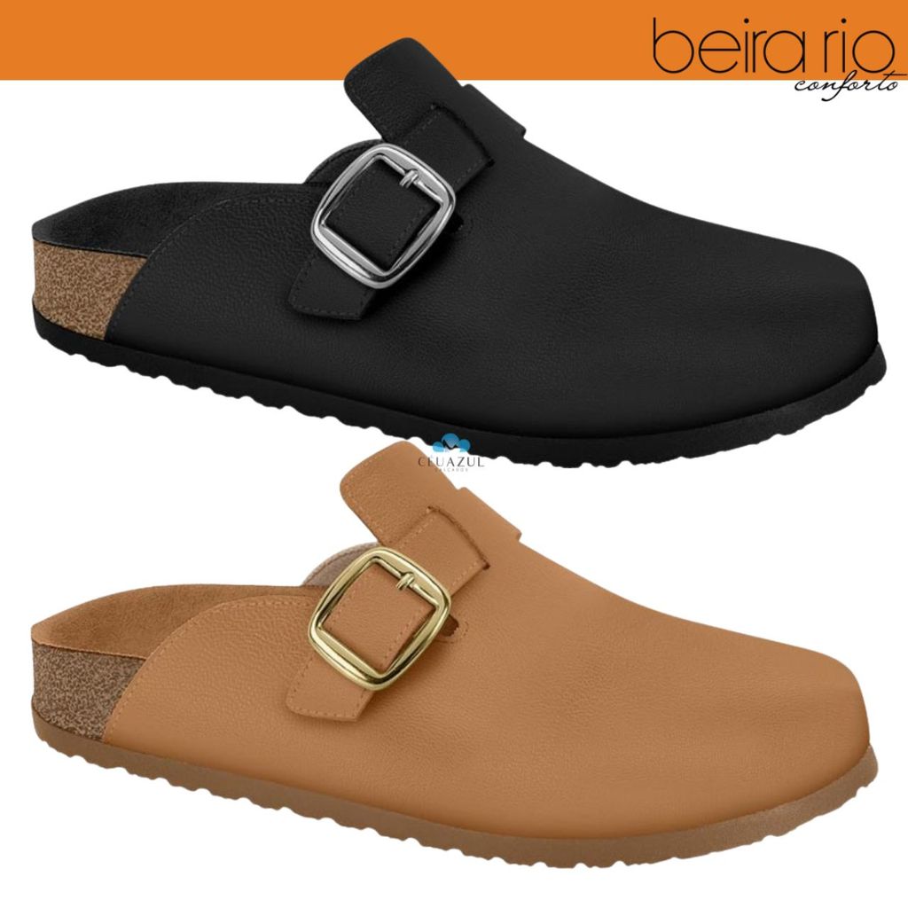 Mule Feminino Beira Rio Clog Fivela Conforto Original
