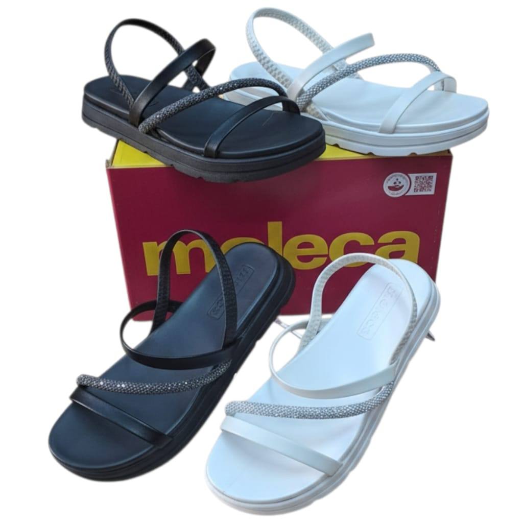 Sandália Papete Feminina Branca Plataforma Conforto Tiras com Strass em Oferta na Shopee