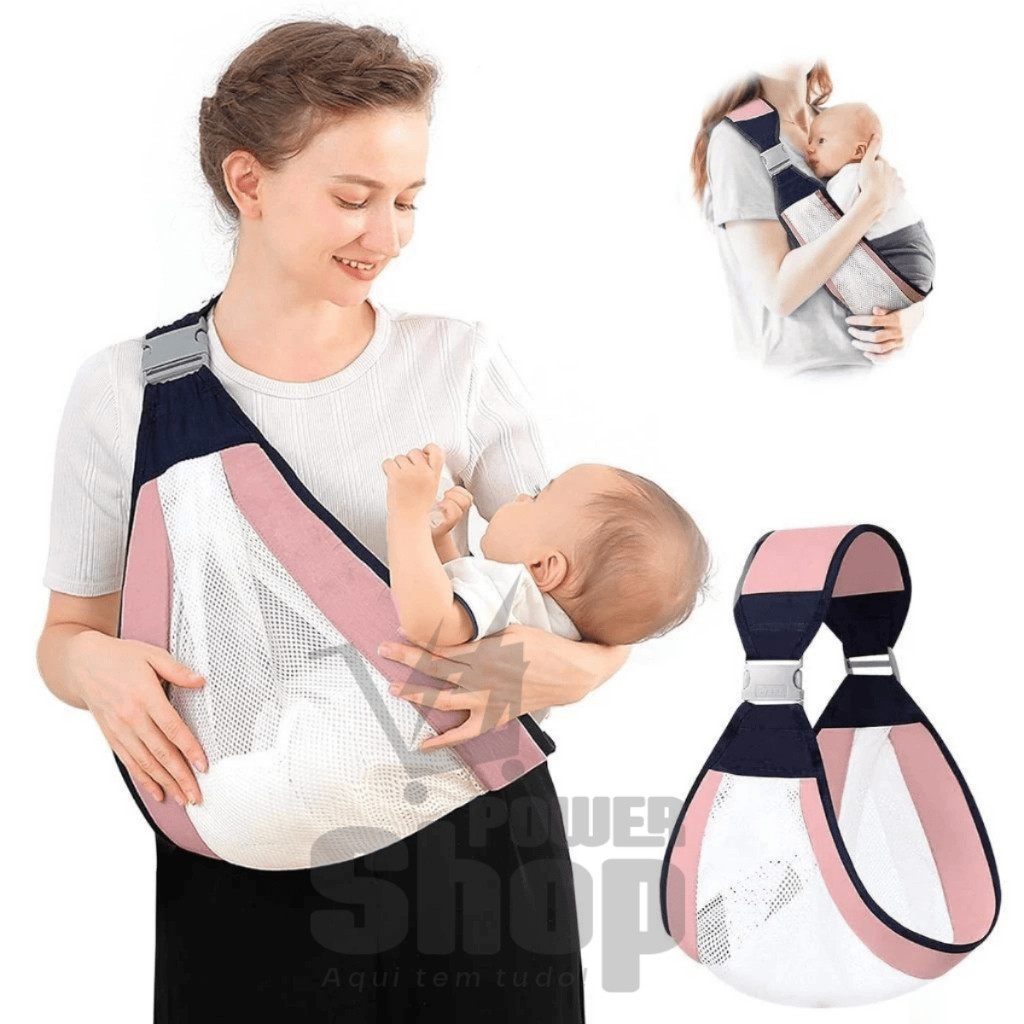 Canguru de Bebê Rede Respirável Confortável Dobrável para Bolsa Prático - Até 20Kg Sling Wrap