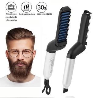 Chapinha modelador Pente Portatil para cabelo e barba masculino Pente Eletrico Escova Ali…