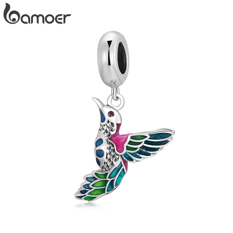 Bamoer Bead Kingfisher Pingente DIY Pulseira Colar Acessórios Para Presentes Femininos