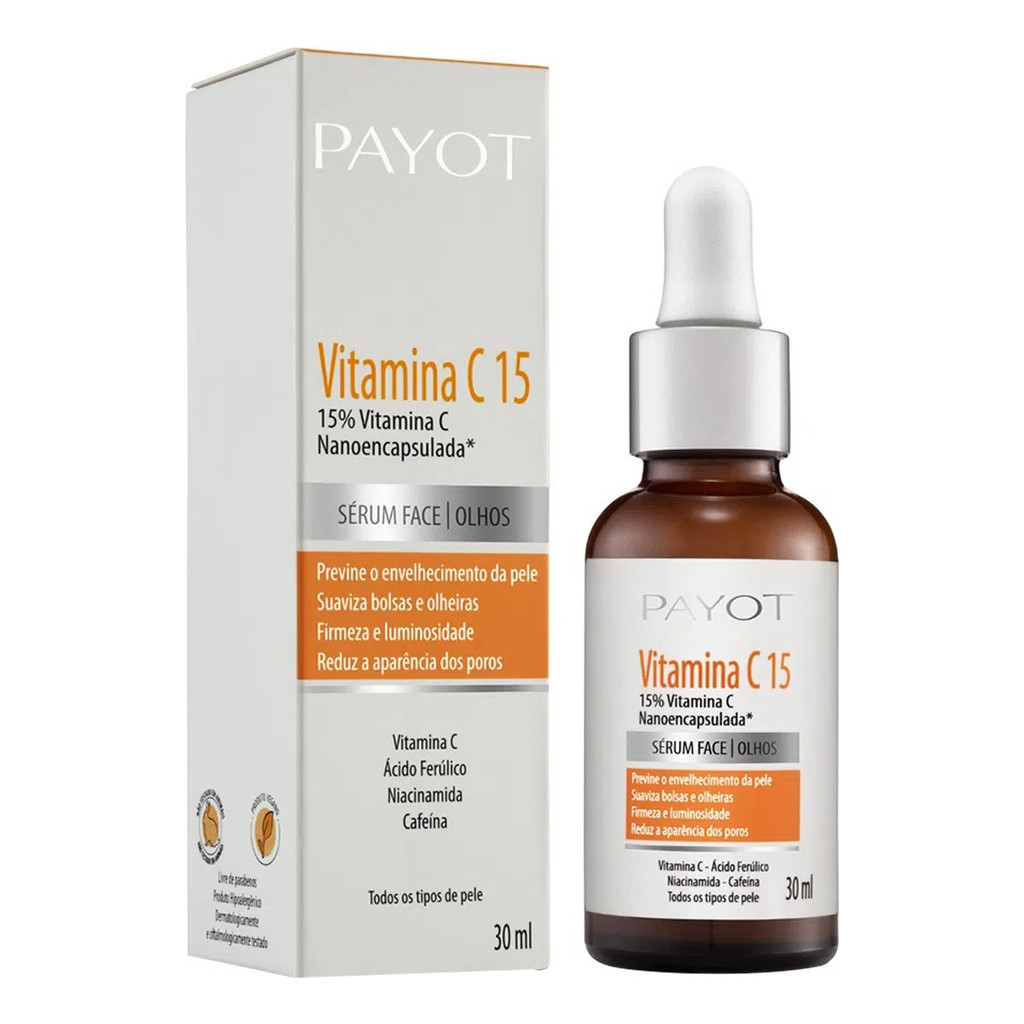 Sérum Facial Vitamina C15 Payot Momento de aplicação Dia/Noite Tipo de pele Todo tipo de pele