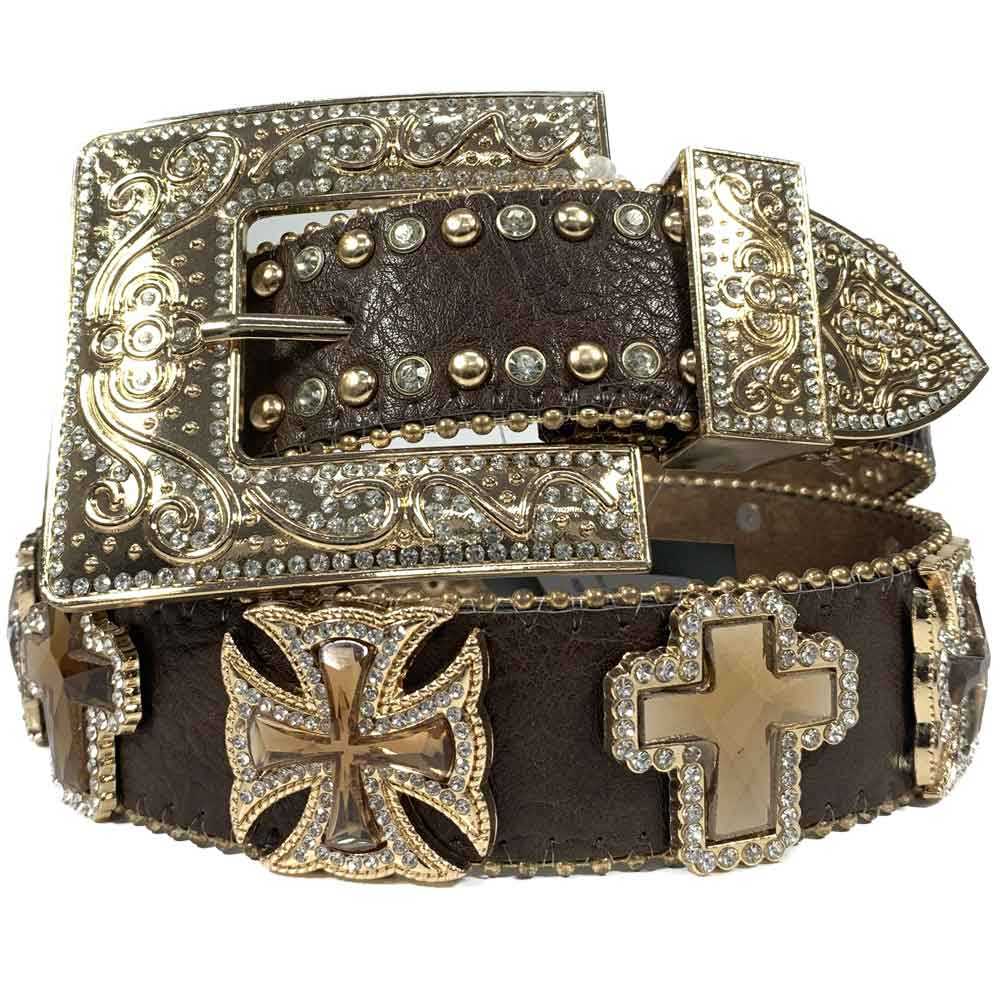 Cinto Country Feminino Pedraria Strass Fivela Quadrada Oklahoma Country