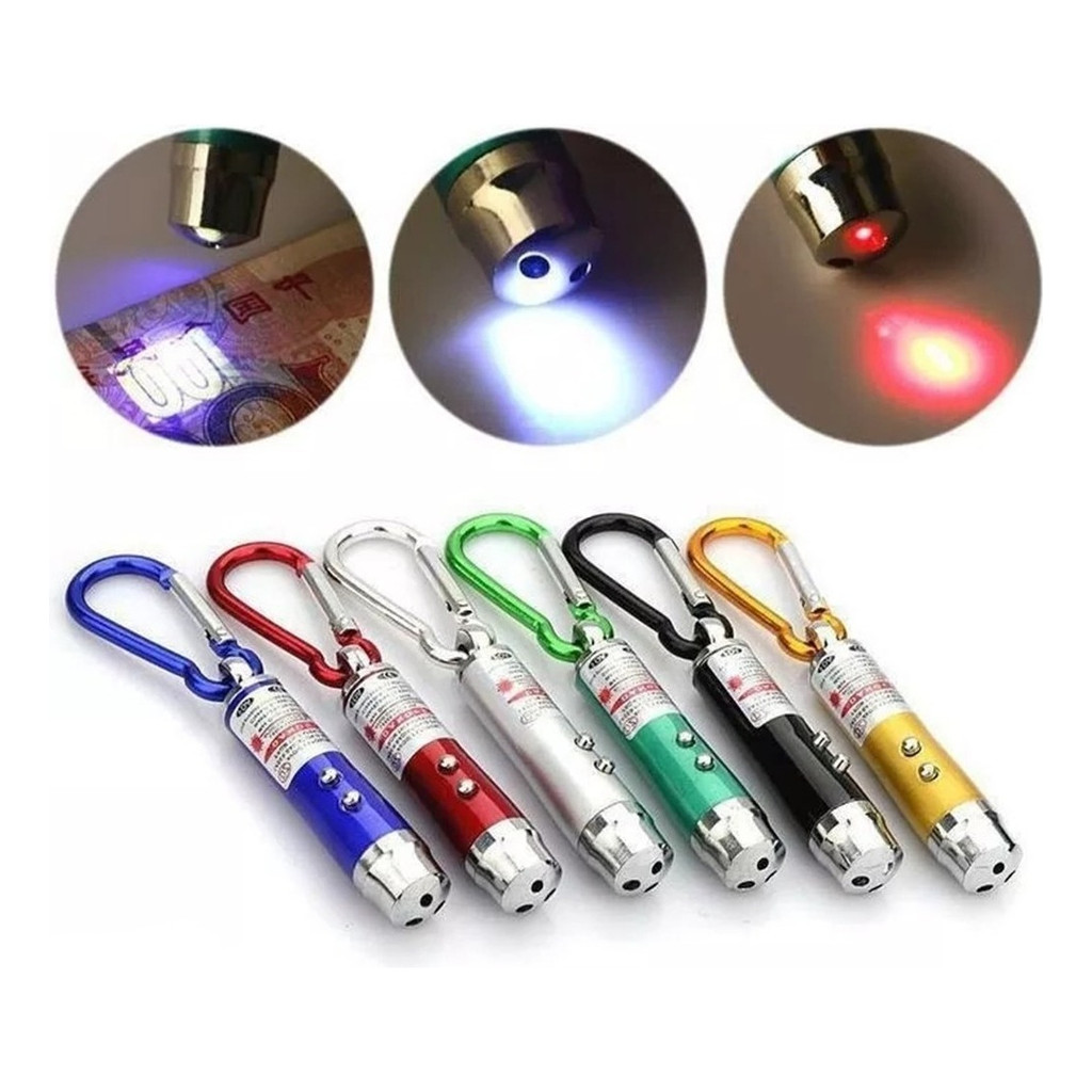 Chaveiro Lice Brasil Laser 3em1 Vermelho UV Lanterna Branca 12 Unidades
