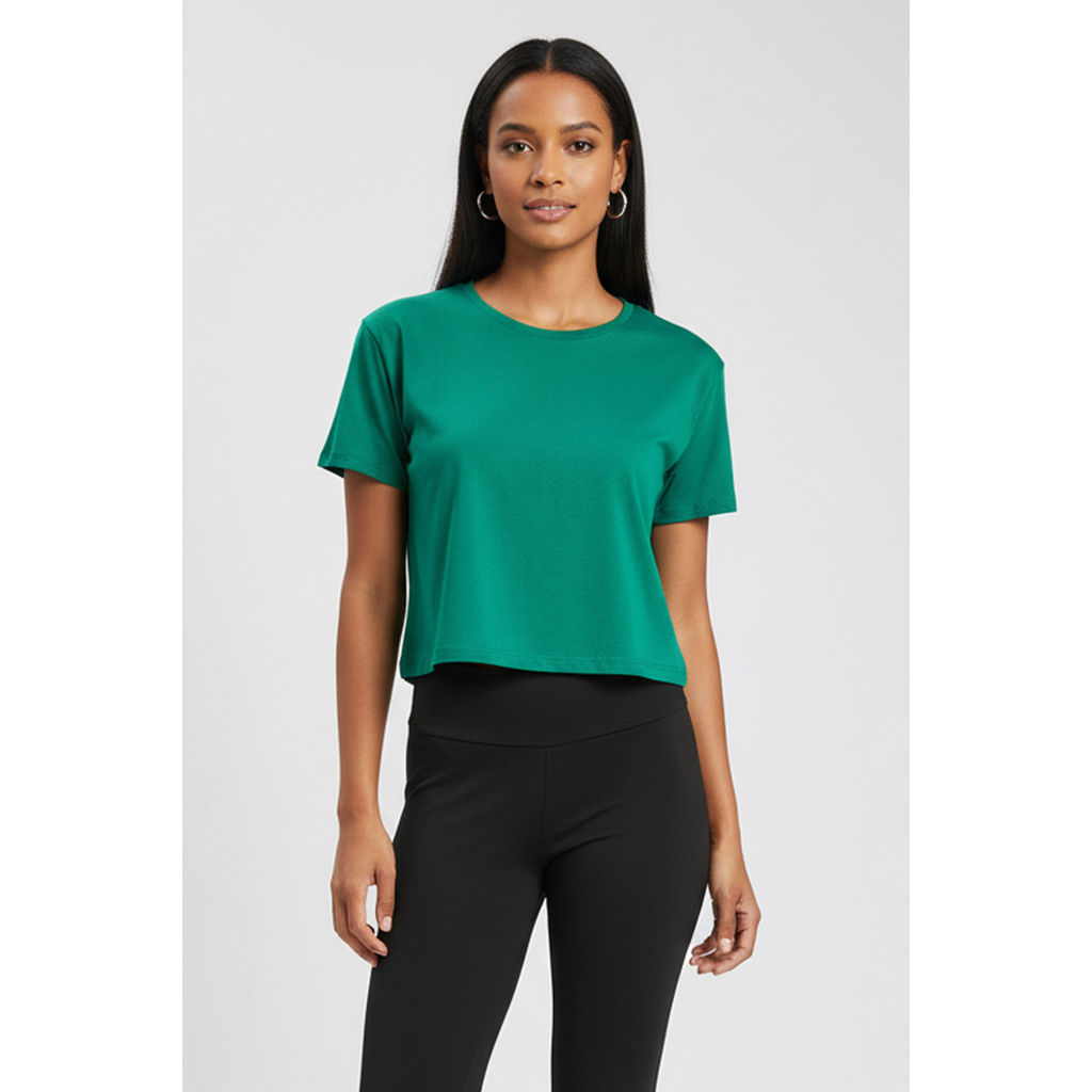 Blusa Curta Feminina Básica Marialícia Verde