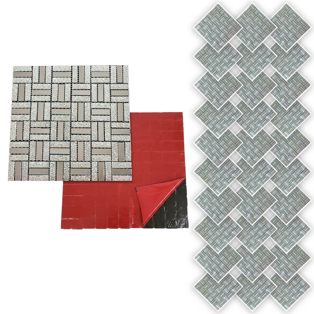 Pastilha De Vidro Adesiva Kit 30 Uni Parede Cozinha Sala Banheiro Decorativa Moderna Requintado Reforma Aplicacao Facil