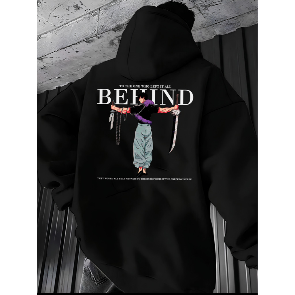 Moletom Behind Canguru Capuz Flanelado Algodão Estampado Bolso Confortável Casual Frio Unissex Premium