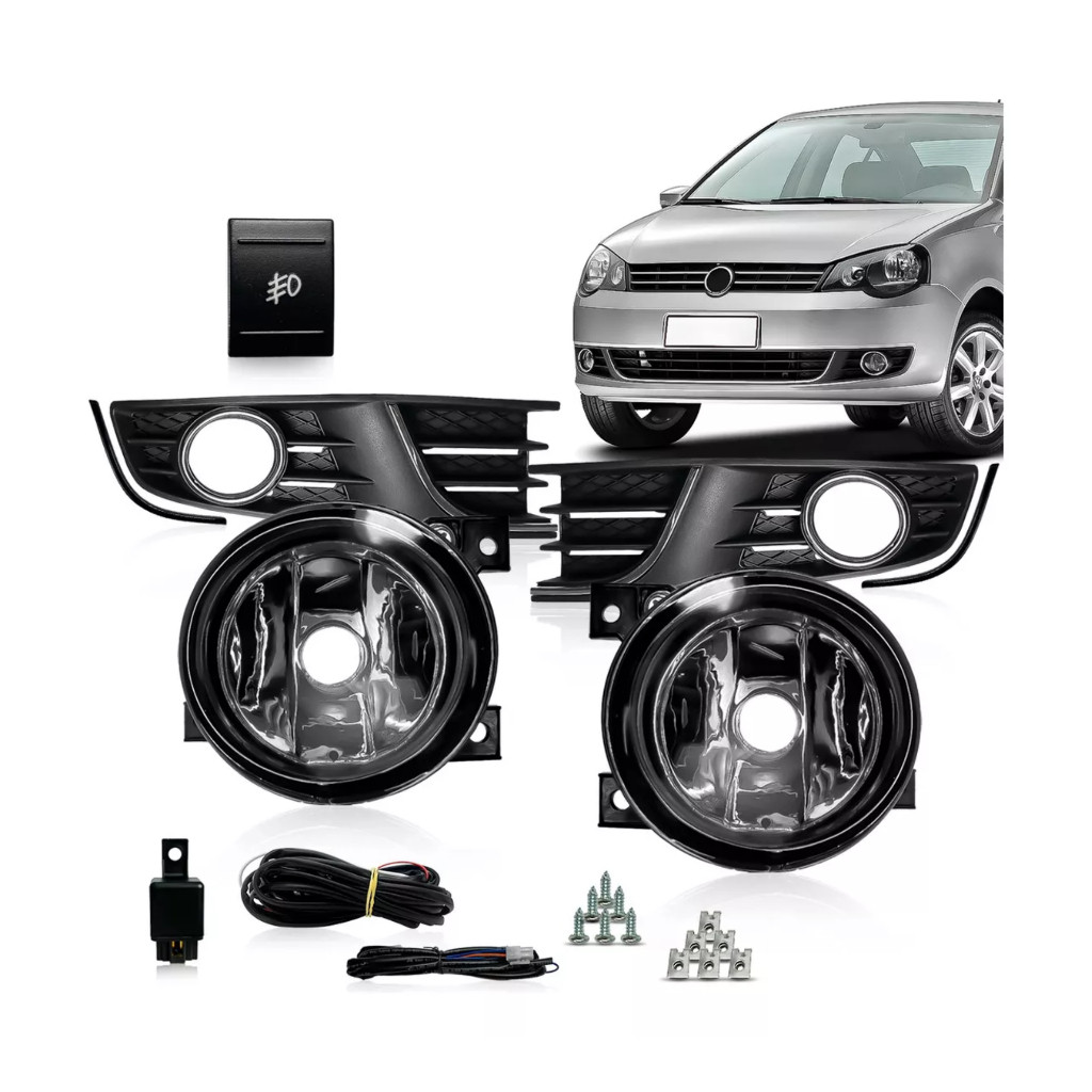 Kit Farol Milha Polo 2012 2013 2014 2015 Botão Modelo Original em Oferta na Shopee