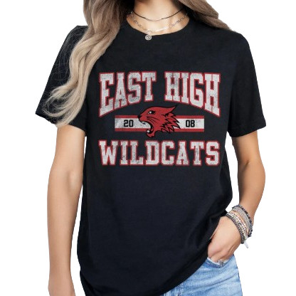 Camiseta East High Wildcats Adulto/Infantil Lançamento Unissex Em Algodao