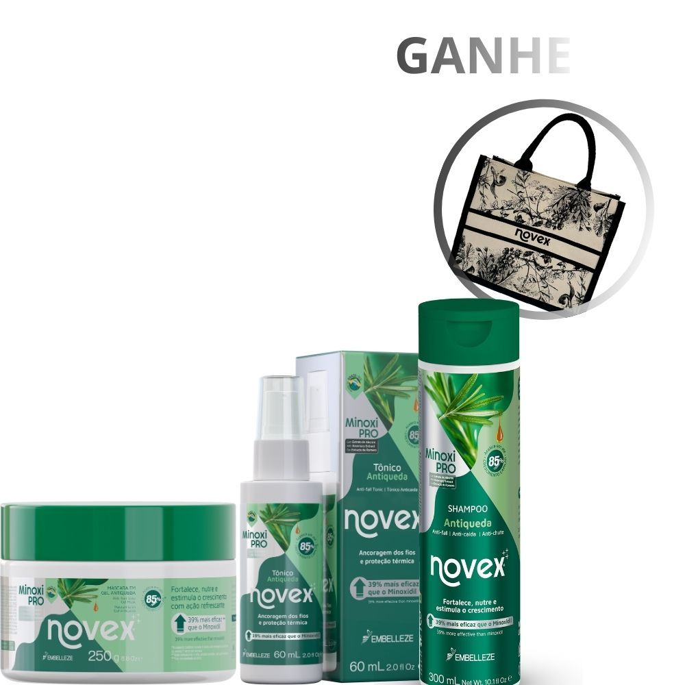 Kit Antiqueda Novex Minoxi Pro + Bolsa Exclusiva em Oferta na Shopee
