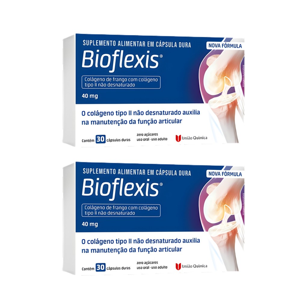 Kit 2 Bioflexis Colágeno Tipo 2 Não Desnaturado 30 Cápsulas