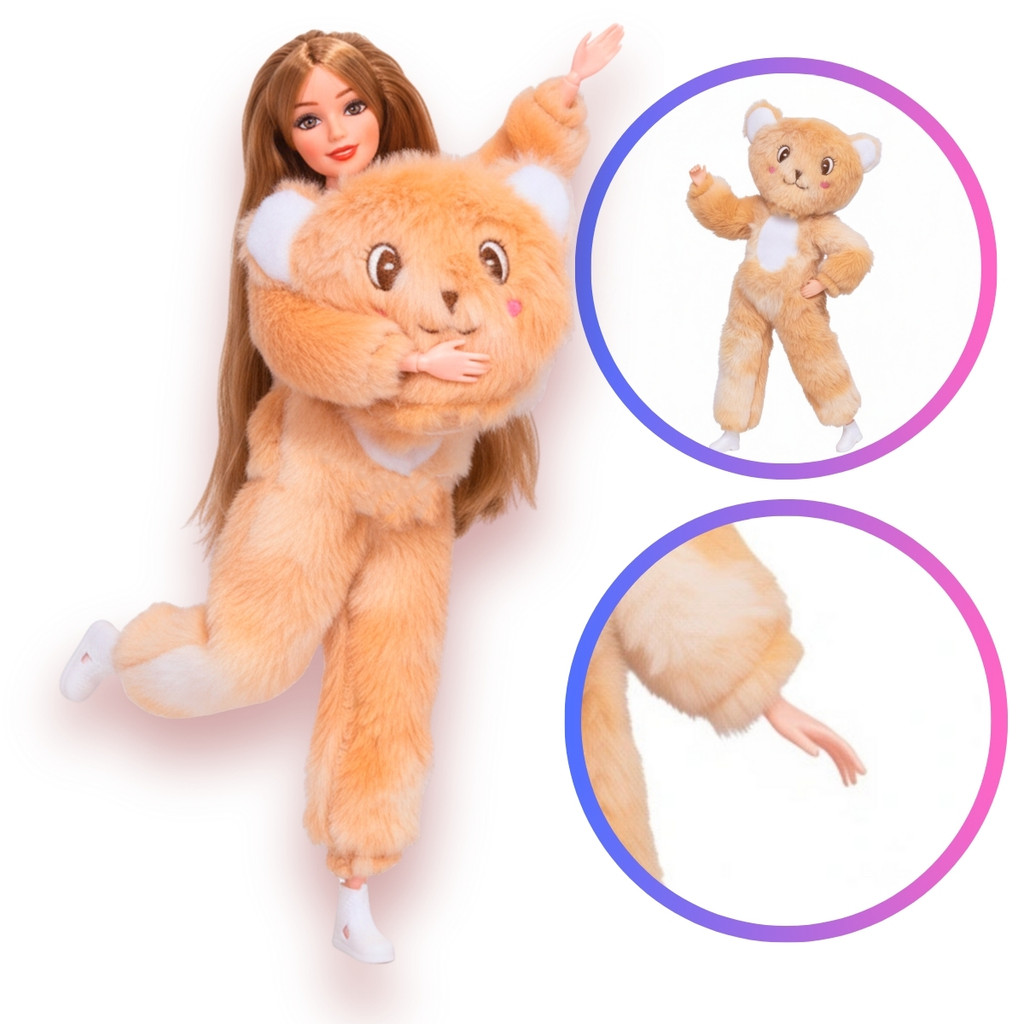 Boneca Emily Coleção Fantasia Ursinho Caramelo - Castela em Oferta na Shopee