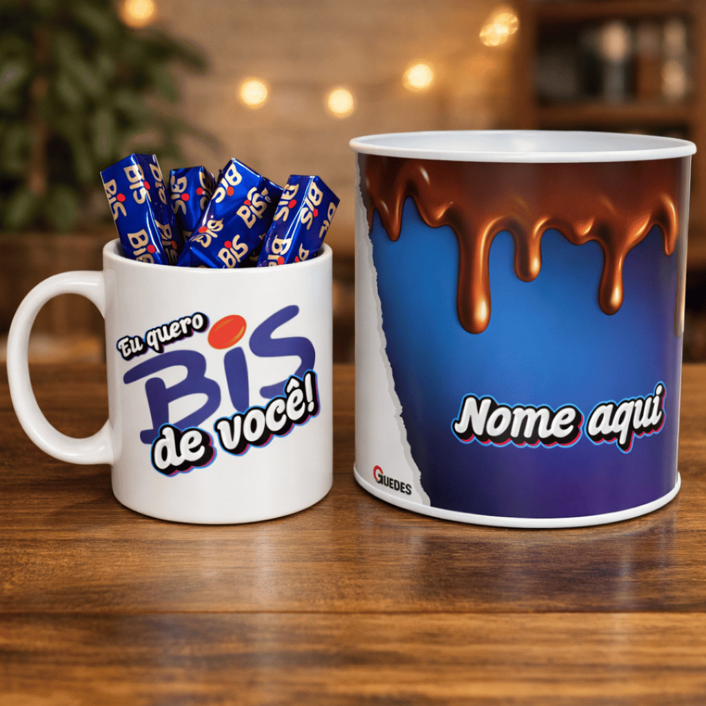 Kit Presente com Caneca + Tubolata + BIS | Personalizada com nome e Foto