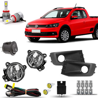 Kit Farol Milha Neblina Auxiliar Farolete Cibie Completo Saveiro G6 2013 2014 2015 2016 Com moldura + Super Led 6000K em Oferta na Shopee