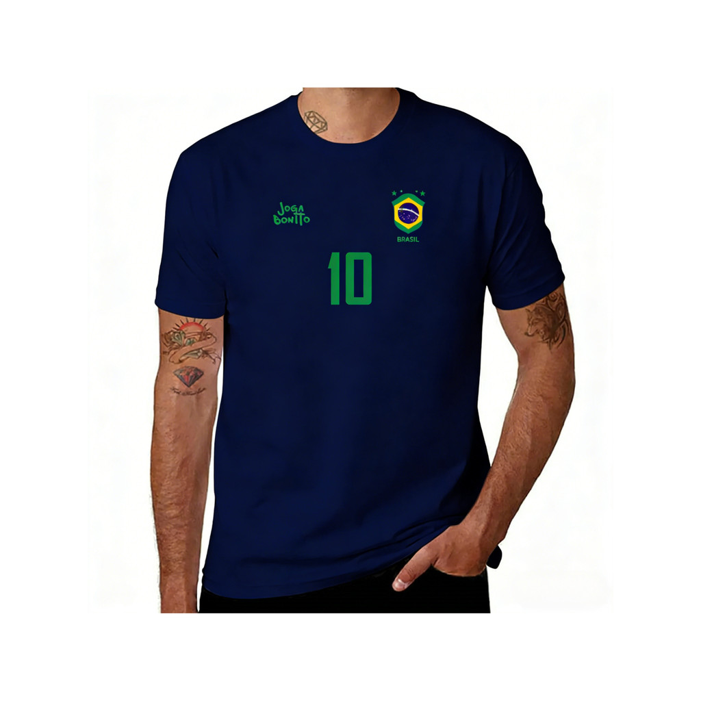 Camiseta Retro de Fã de Futebol do Brasil unissex Gola Redonda Casual