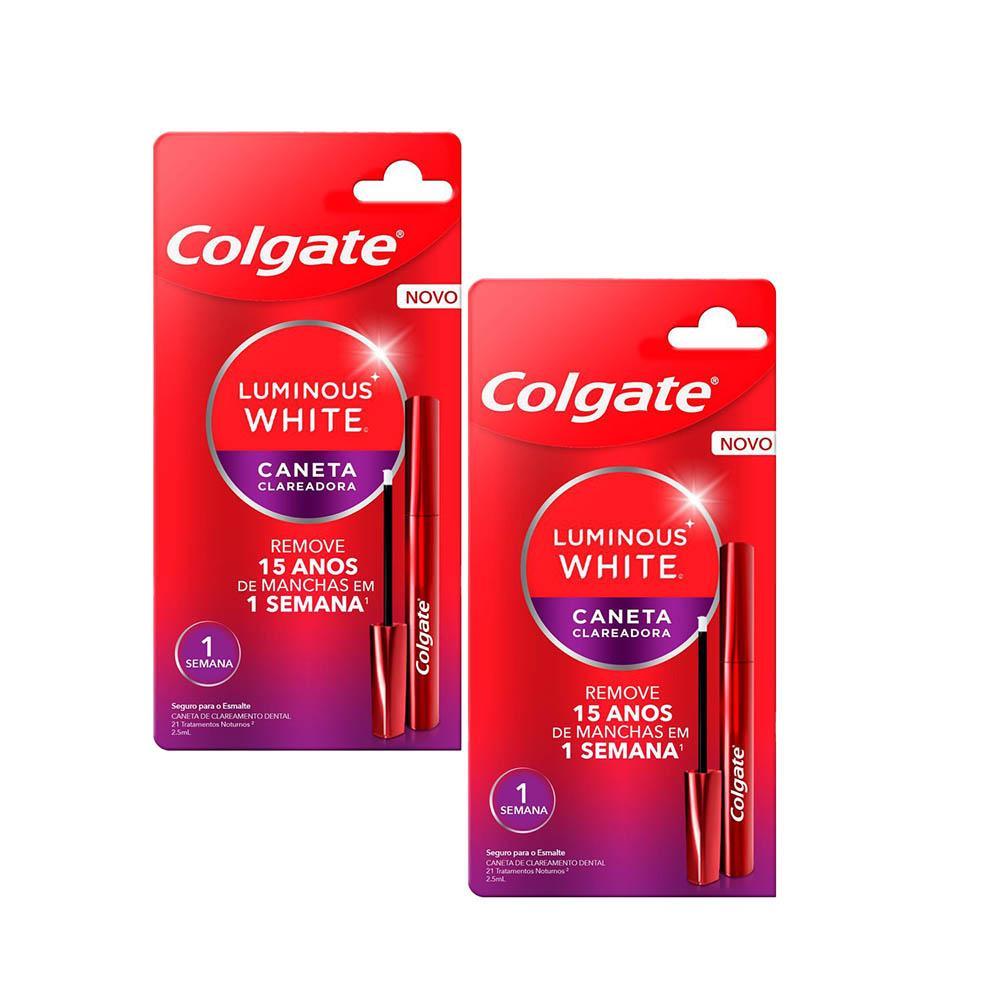Kit 2 Canetas Clareadoras Dental Colgate Luminous White Gloss 2.5ml em Oferta na Shopee
