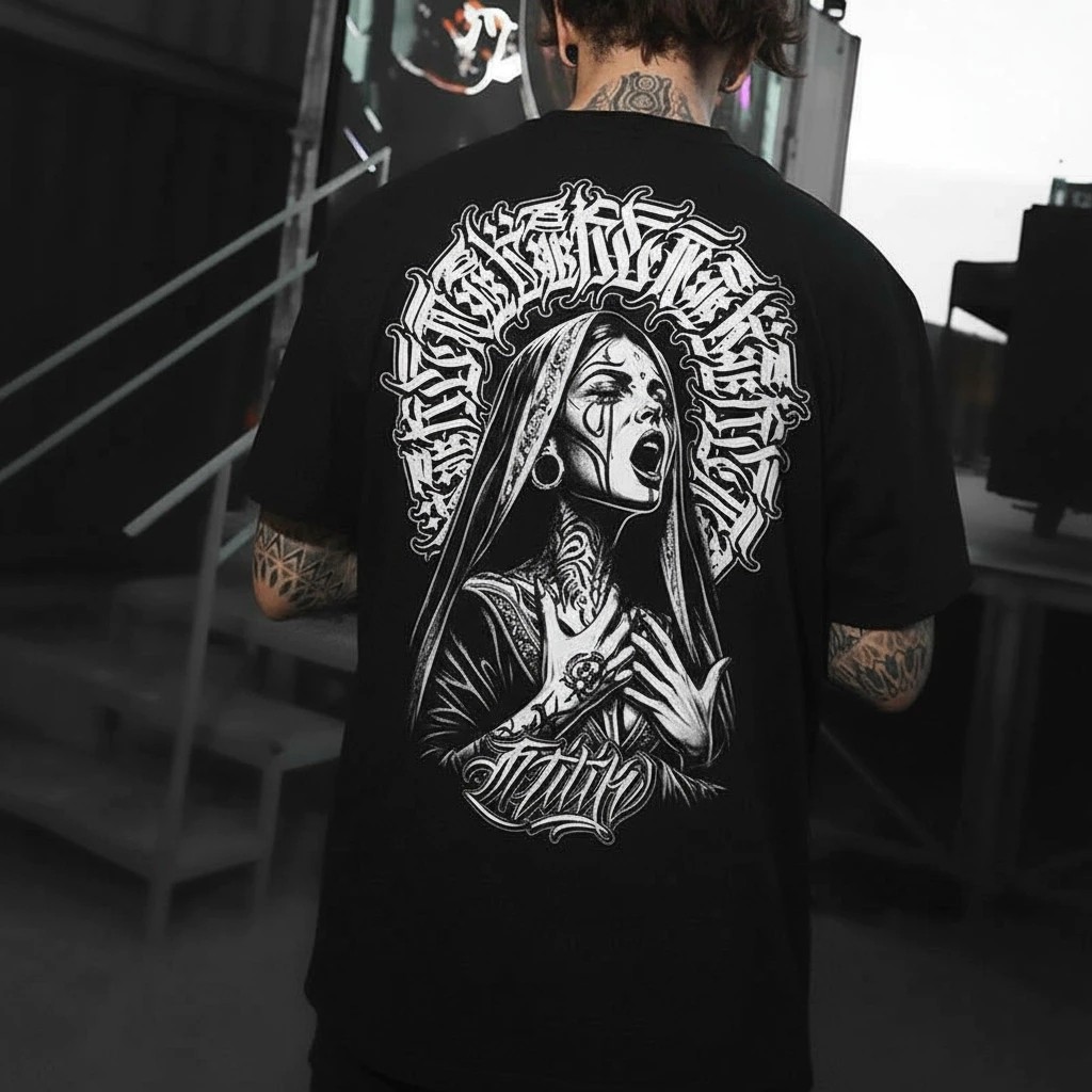 Camiseta Masculina Streetwear Dama das Lágrimas Estampada Lançamento Camiseta 100% Algodão Camisetão - Excelencia
