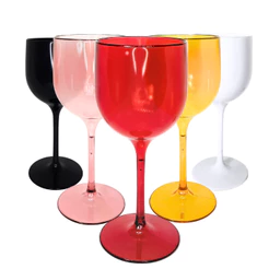 Kit 10-20 Taças Vinho Acrílico Cristal Premium 260ml Taça Vinho Elegante