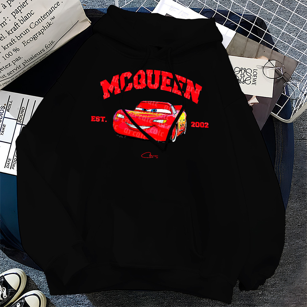 Blusa de Moletom Canguru Com Capuz Estampa Relâmpago McQueen Desenho Carros Casaco de Frio  Flanelado Qualidade Premium