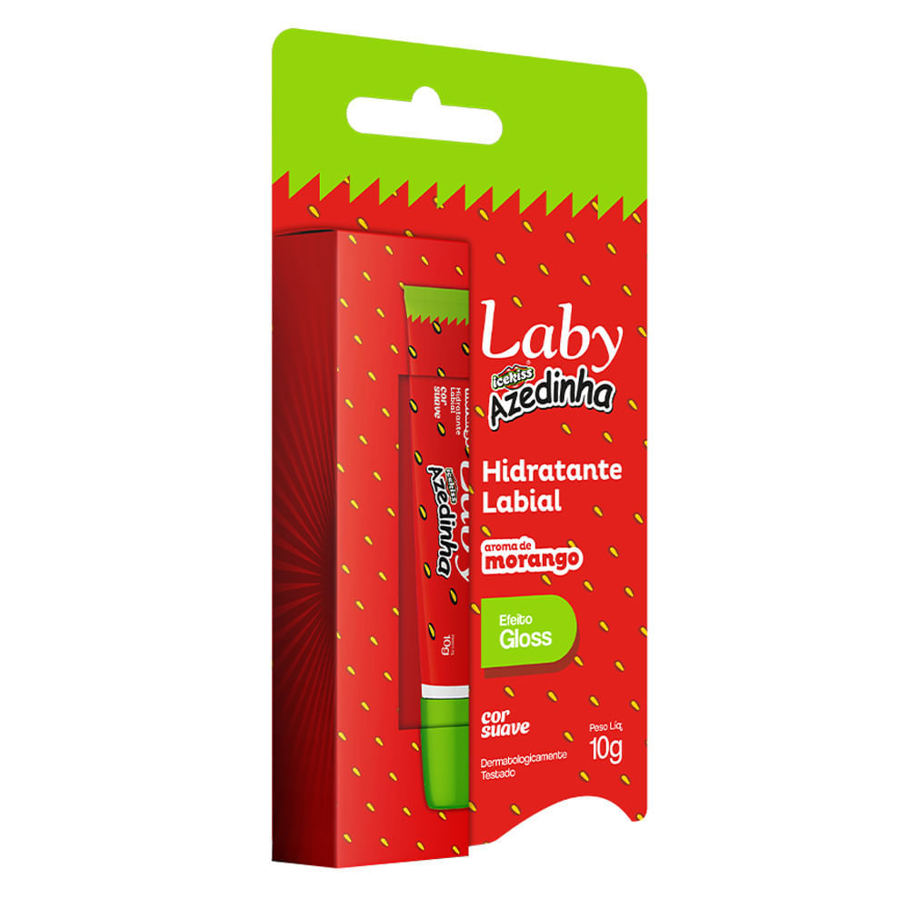 Hidratante Labial Laby Azedinha Sabor Morango Cor Suave 10g