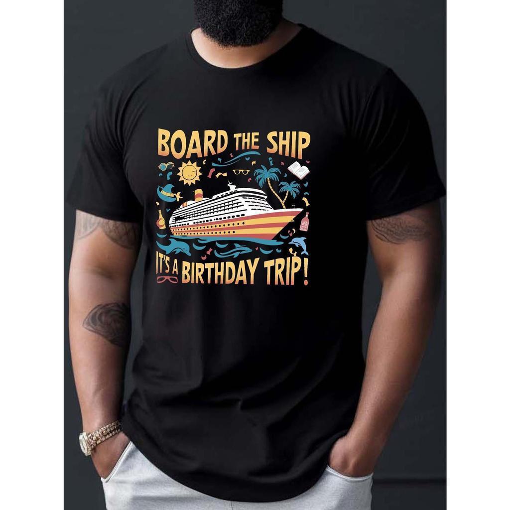 Camiseta de cruzeiro de aniversário para homem - Suba a bordo da viagem de aniversário com a camiseta gráfica - Camiseta