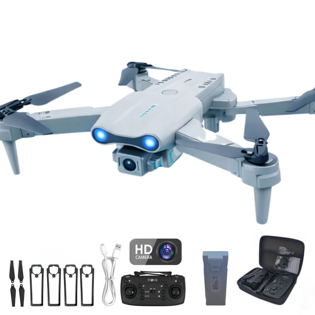 Drone Profissional Câmera 1080PHD Inova WRJ-12620 Evita Obstáculos WiFi 2.4G 360° Fluxo Óptico