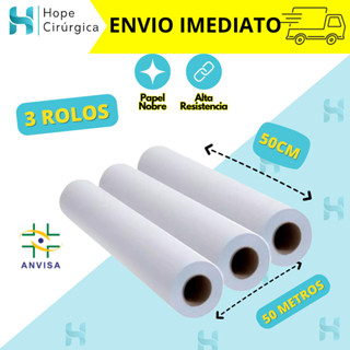 Kit com 3 lençóis Descartáveis de Papel Hospitalar para Maca 50x50 em Oferta na Shopee