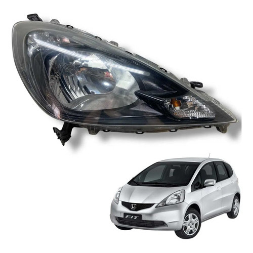 Farol Lado Direito Máscara Negra Honda New Fit 2013 2014 Direito/passageiro