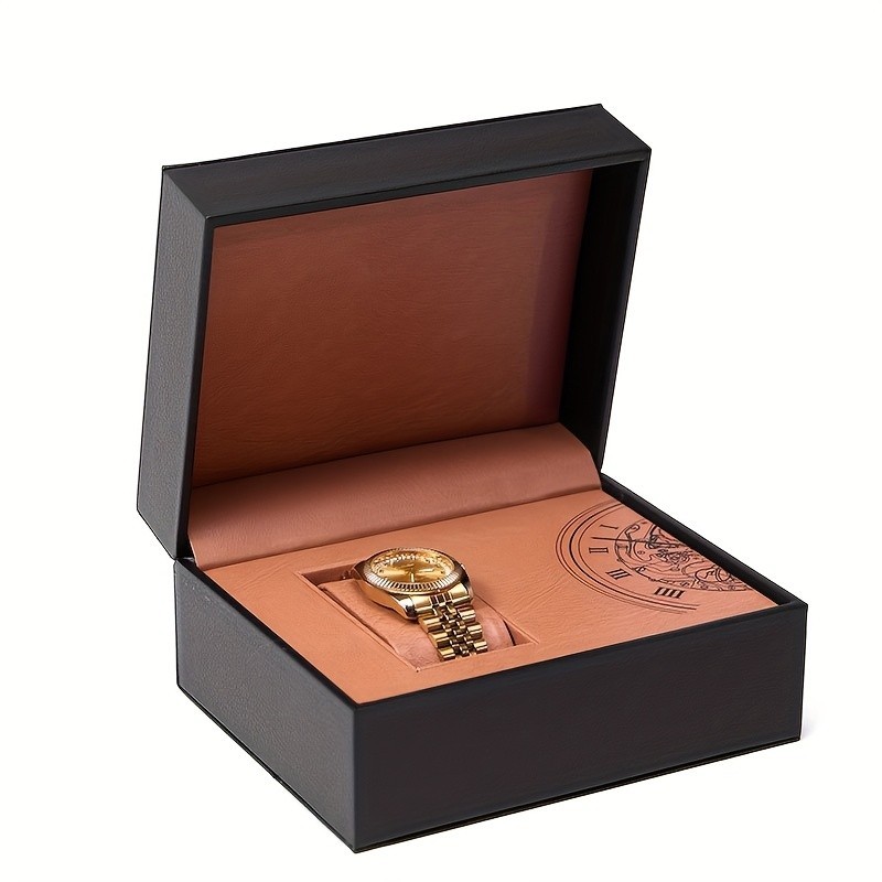Caixa Estojo Para Relógio Luxo Couro Preto Com Almofada Masculino e Feminino Organizador Viagem Expositor Premium em Oferta na Shopee