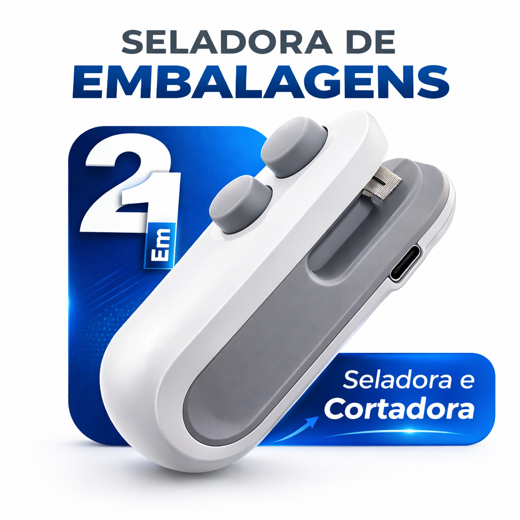 Mini Seladora Portátil 2 em 1 – Vedação a Quente + Cortador em Oferta na Shopee