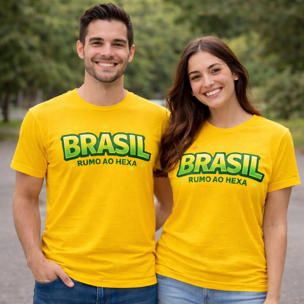 Camiseta do Brasil Torcida Unissex Copa Do Mundo 2026 100% Algodão ShopMix