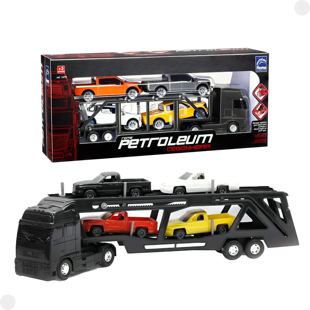 Caminhão Cegonheira Petroleum Preto 1470 - Roma em Oferta na Shopee