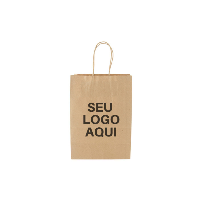 Sacola De Papel Kraft P Personalizada 100 Unidades