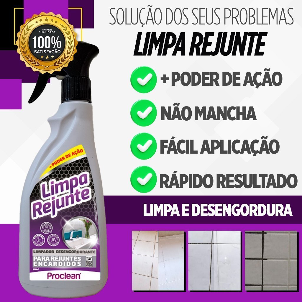 Limpa Rejunte Proclean Sujo Encardido Manchado Sem Esforço Com Facilidade 500ml em Oferta na Shopee