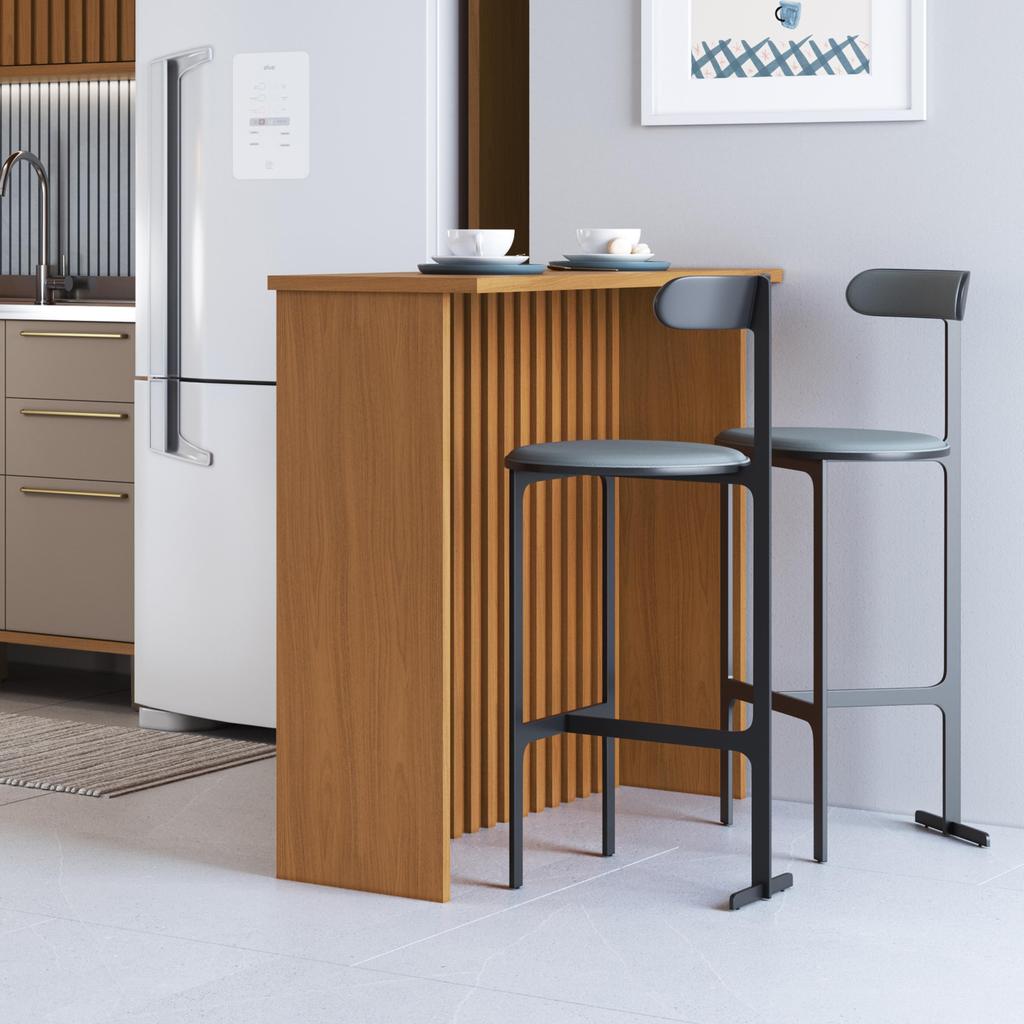 Bancada Ripada para Cozinha 128cm Cairo Fidelitá Freijó em Oferta na Shopee