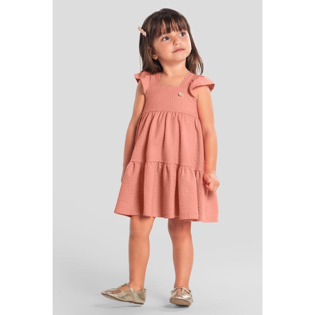 Vestido infantil menina texturizado Mundi em Oferta na Shopee