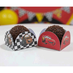 Forminhas para Doces 4 Petálas no Tema MCQUEEN CARROS - Festas Aniversário CARROS