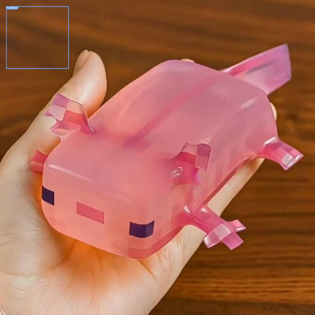 Brinquedo De Apertar Axolotl Translúcido Cute Pixel Pink – Squishy Portátil Macio Para Alívio Do Estresse Crianças E Adultos Perfect B